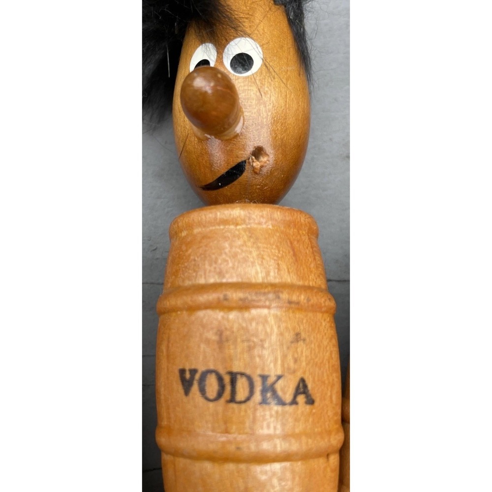 Vintage Liquor Cork Stoppers Wooden Men Barware MCM Funny Novelty Unused - Picture 3 of 12